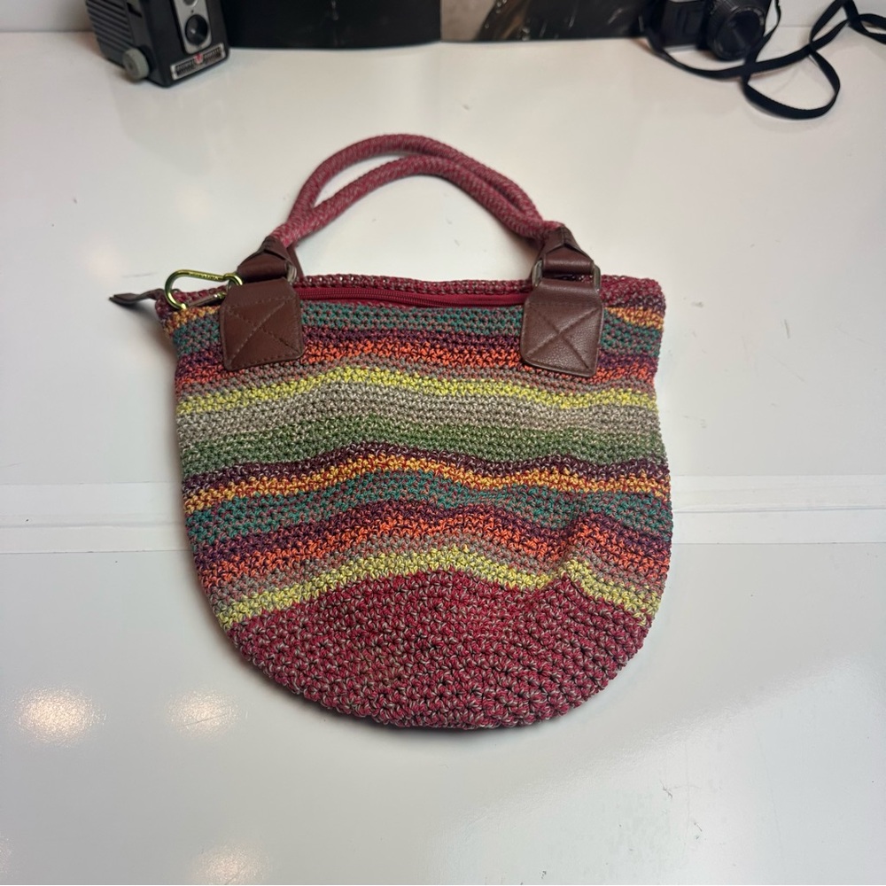 The Sak Striped Knit Shoulder Bag - Red, Green, Yellow, Brown